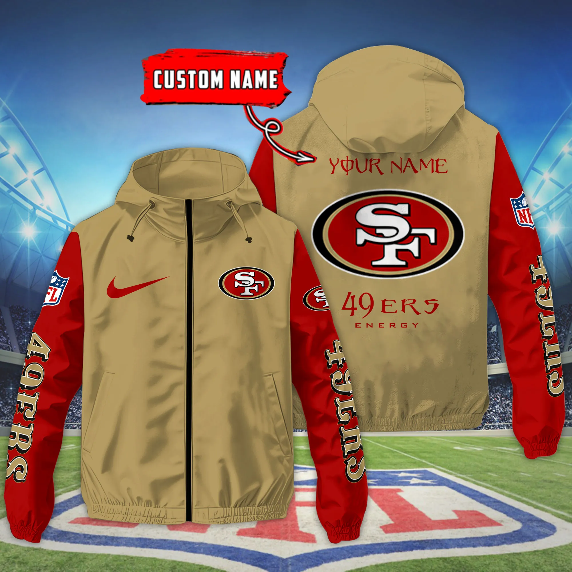 San Francisco 49Ers NFL Personalized Style Windbreaker Jacket For Fans