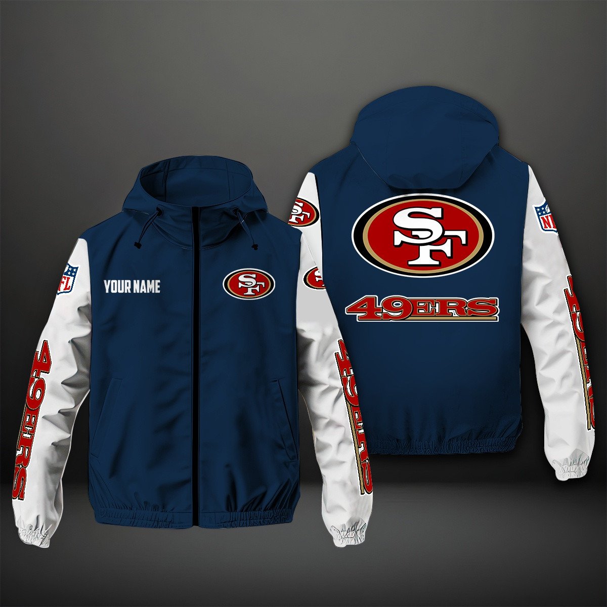 San Francisco 49Ers NFL Personalized Windbreaker Jacket For Fan