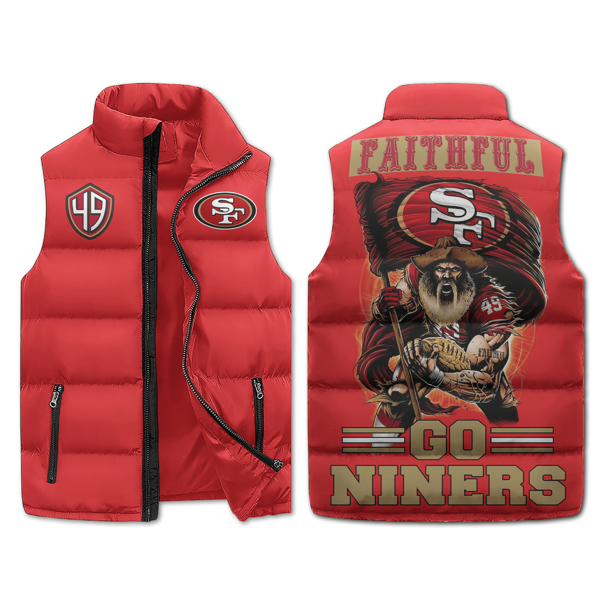 San Francisco 49Ers NFL Sleeveless Puffer Jacket