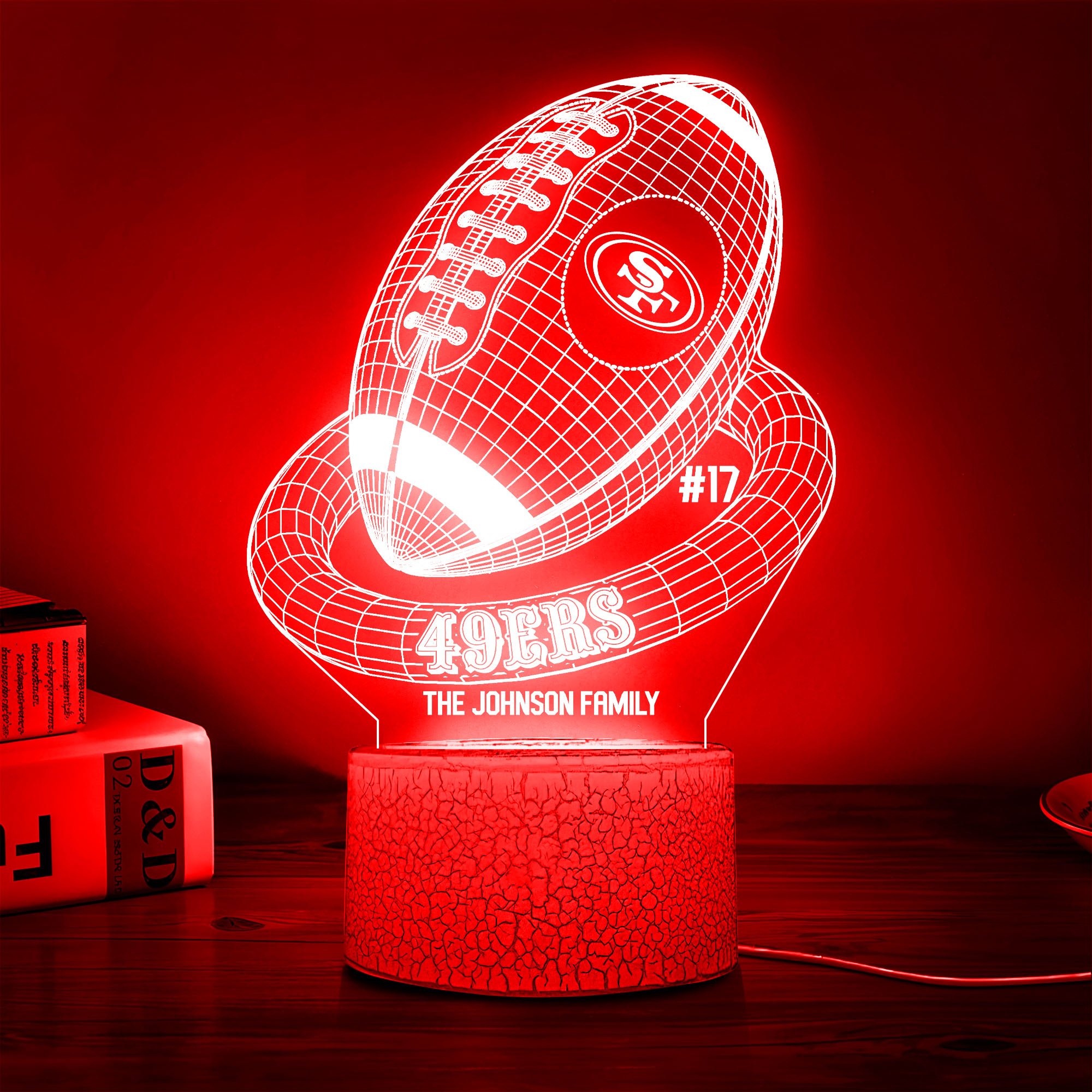 San Francisco 49Ers Sport Team 3D Led Lamps Custom Family Name And Number, Sport Gifts, Sport Home Decor 