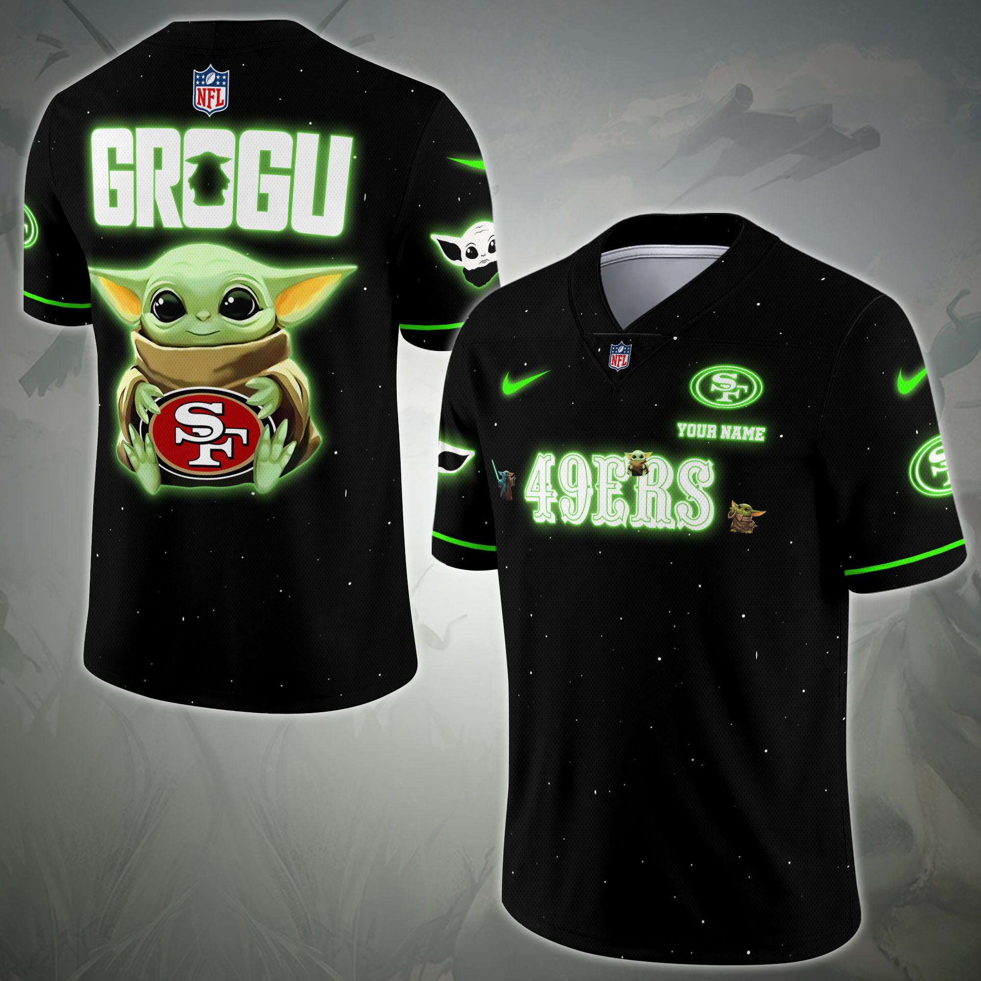 San Francisco 49Ers Sport Team Vneck Football Jersey Custom Name, Sport Team Shirt For Fan, Sport Gifts