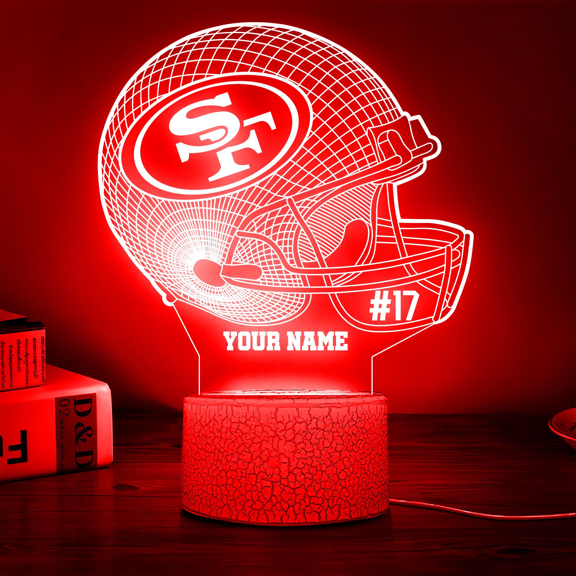 San Francisco 49Ers Team 3D Led Lamp Custom Name And Year, Sport Lamp, Home Decor 