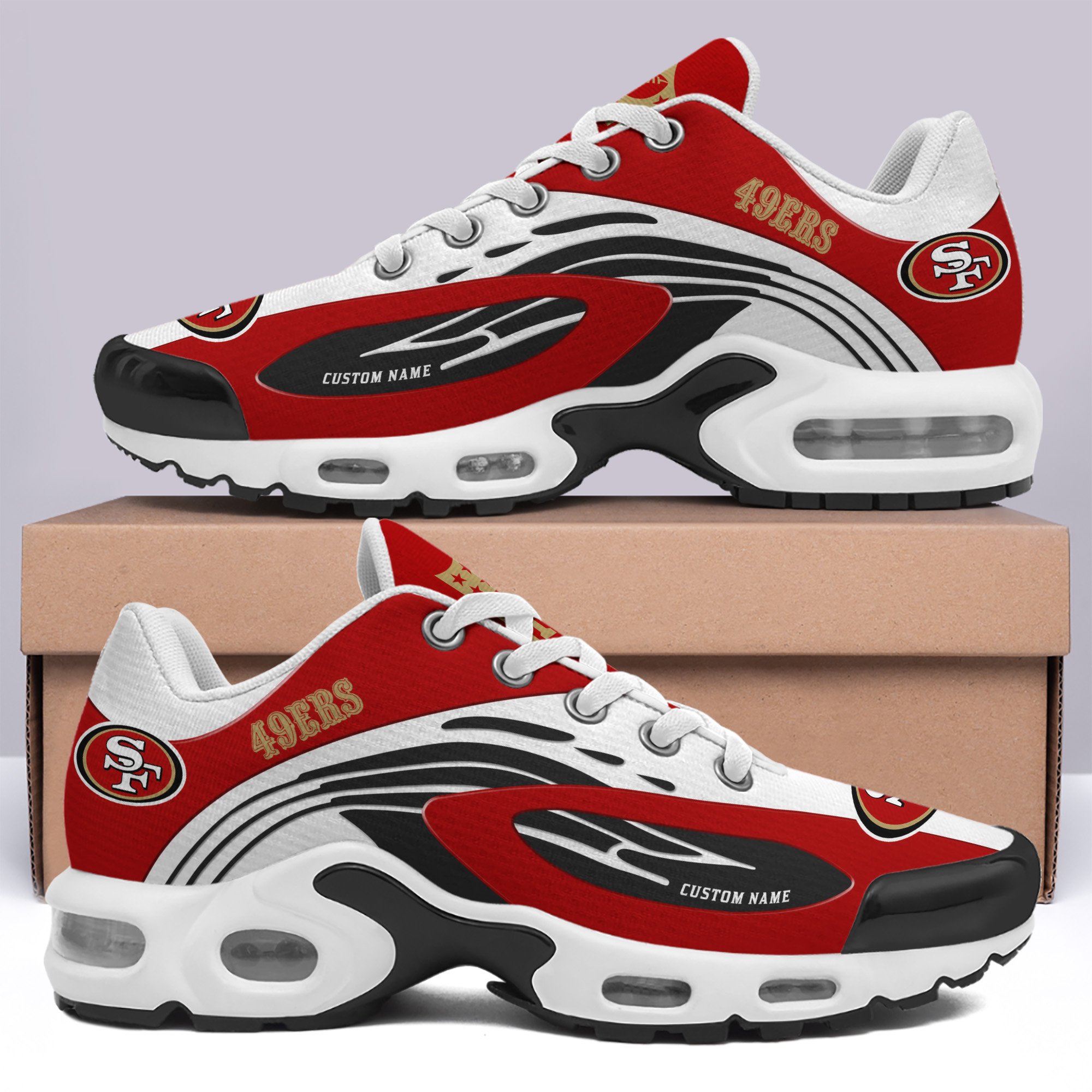 San Francisco 49Ers TN Shoes 2025 Version Custom Your Name, Football Team Shoes, Football Lover Gifts