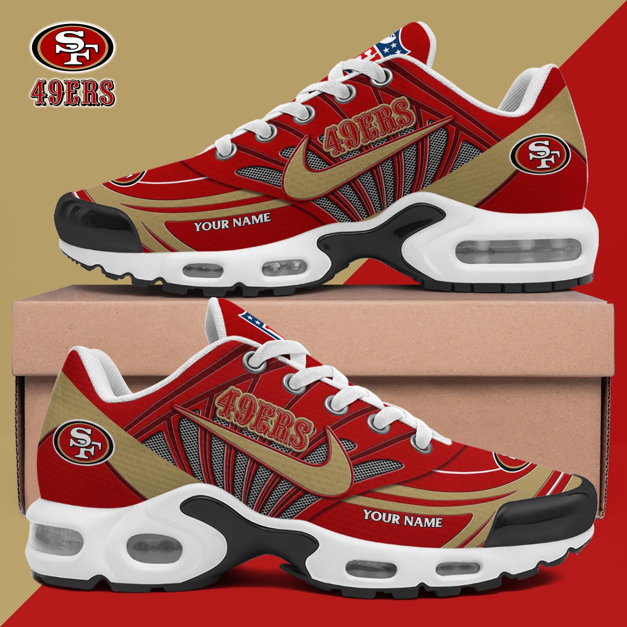 San Francisco 49Ers TN Shoes 2025 Version Custom Your Name, Shoes For Sport Fans, Gift For Fans