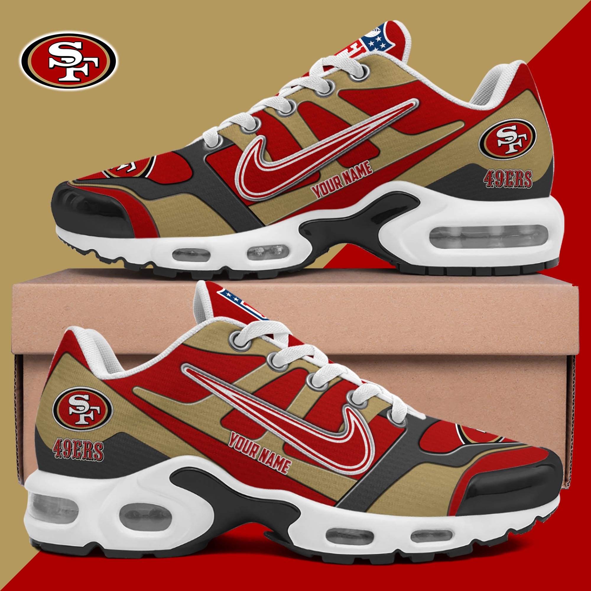 San Francisco 49Ers TN Shoes Custom Your Name, Shoes For Sport Fans, Gift For Fans