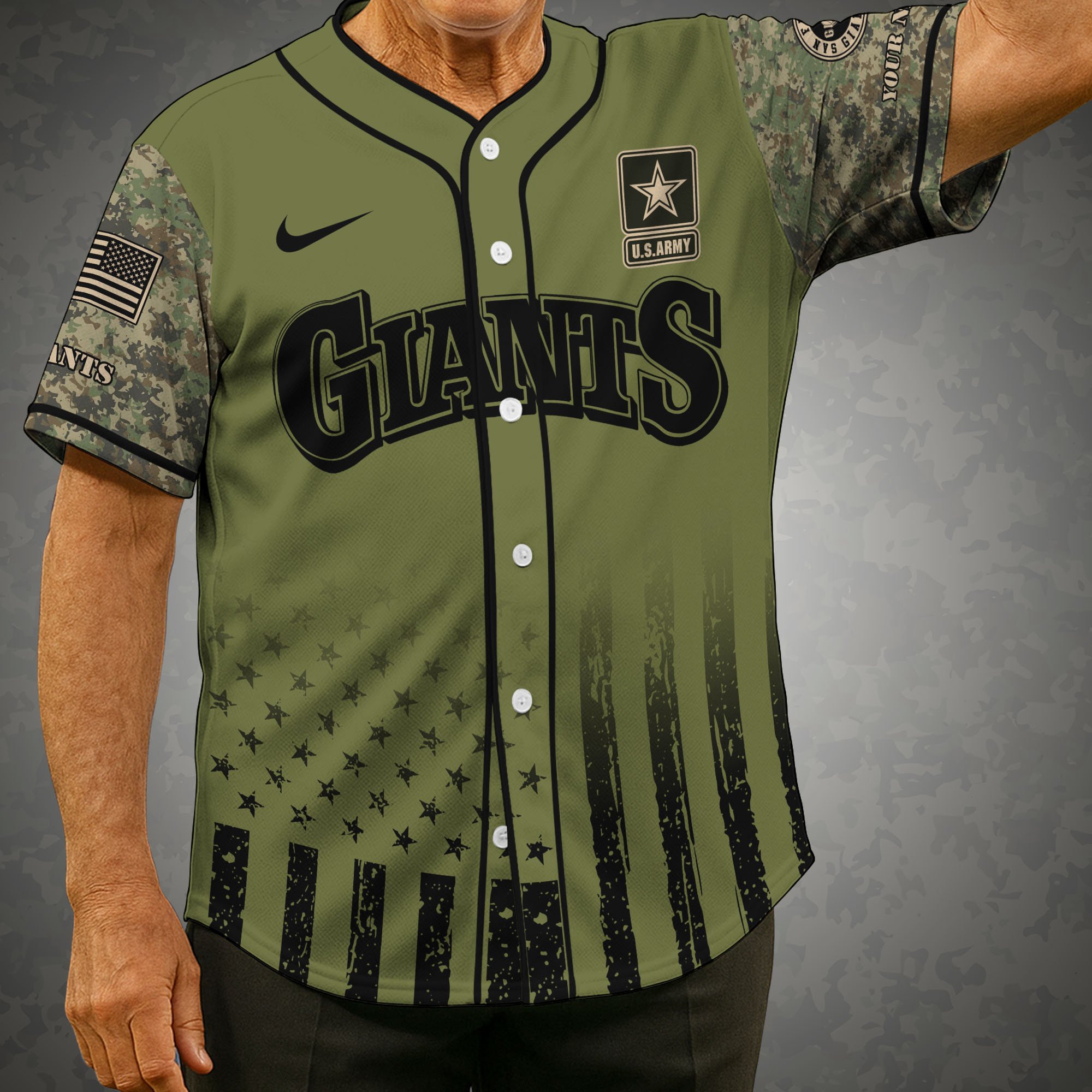 San Francisco Giants Baseball Shirt X US Army Military Appreciation Night Jersey Editions Limited 2025 Custom Name, Sport Shirt For Fans