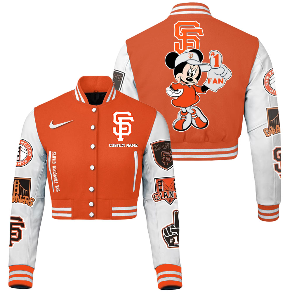 San Francisco Giants MLB Style Cropped Baseball Jacket For Fans