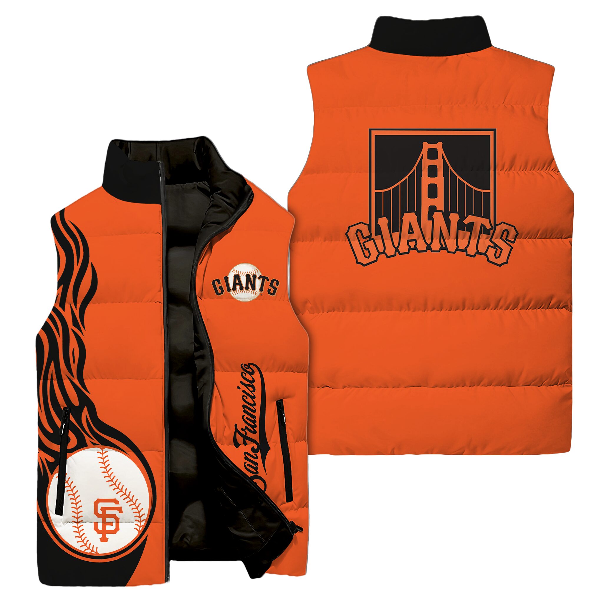 San Francisco Giants MLB Style Sleeveless Puffer Jacket For Fans