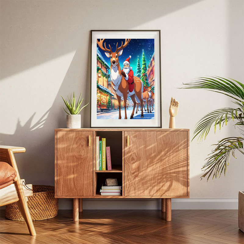 Santa's Reindeer Poster