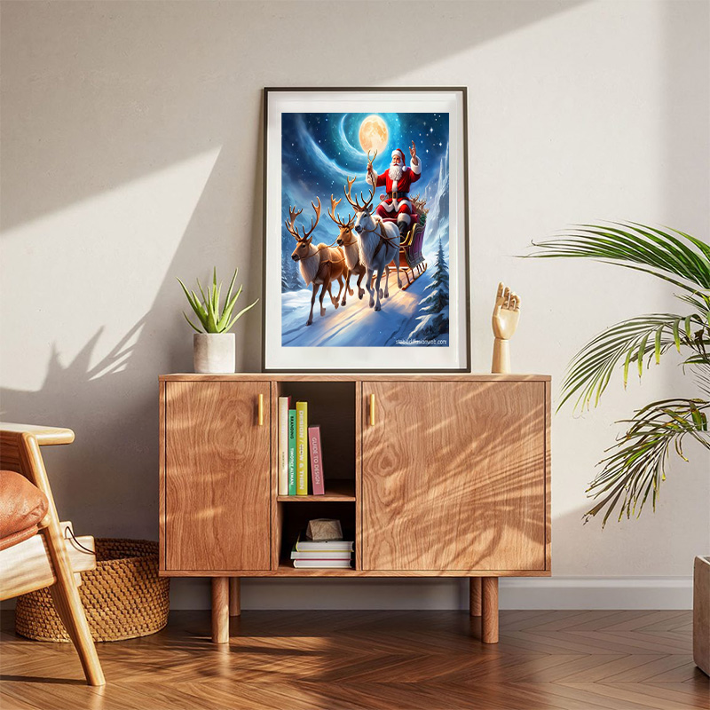 Santa's Sleigh Ride Poster
