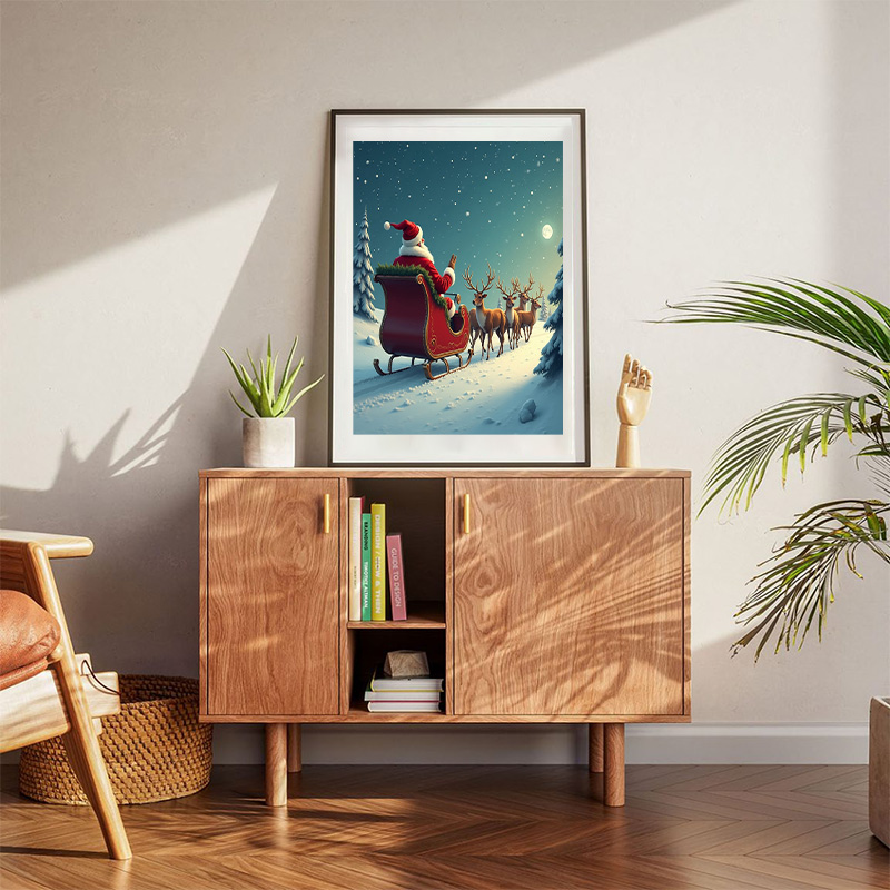Santa's Unconventional Sleigh Ride Poster