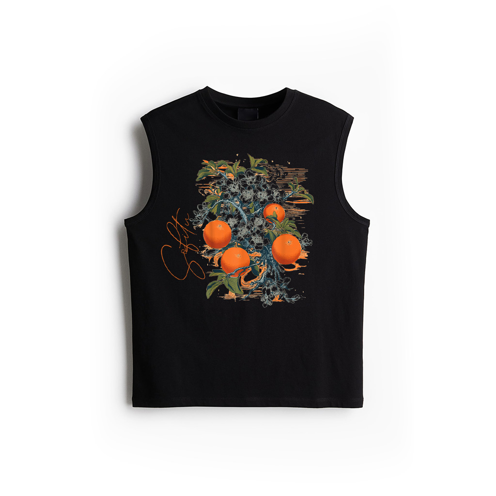 Satsuma Orange Citrus Fruit Tree Botanical Illustration Tank Top
