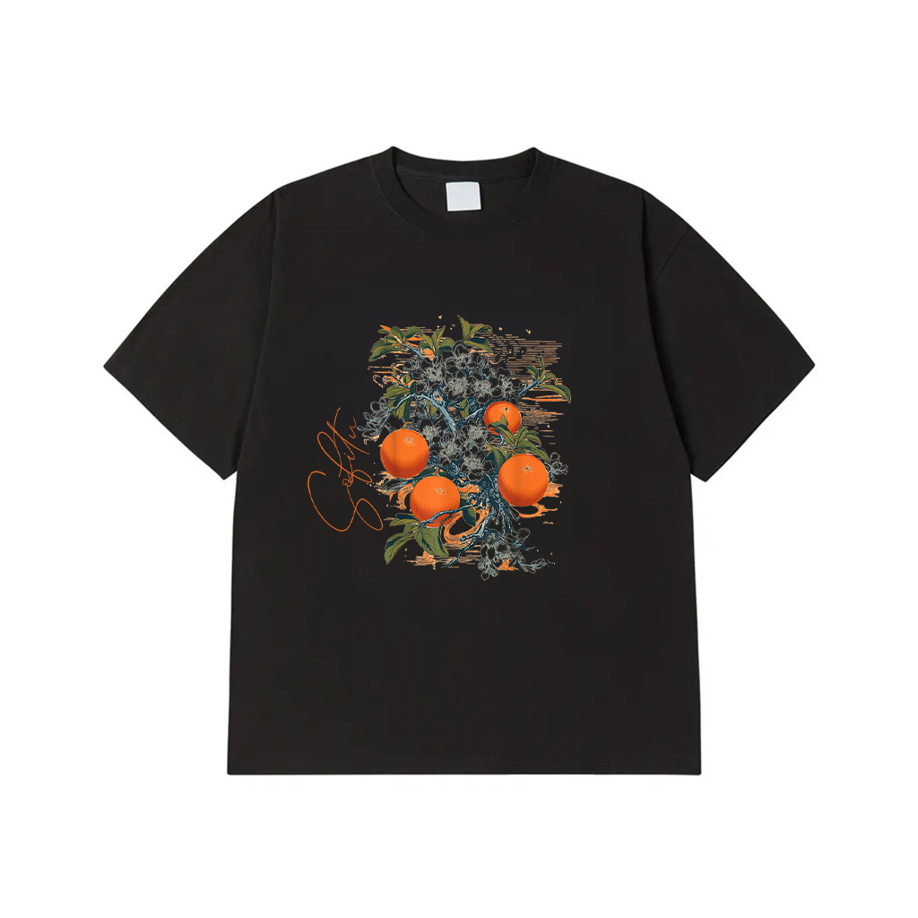 Satsuma Orange Citrus Fruit Tree Botanical Illustration T-Shirt