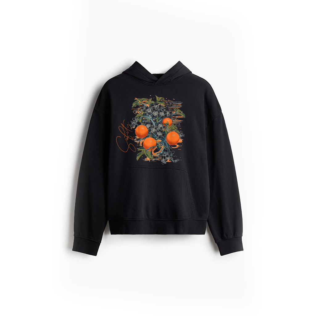 Satsuma Orange Citrus Fruit Tree Botanical Illustration Hoodie