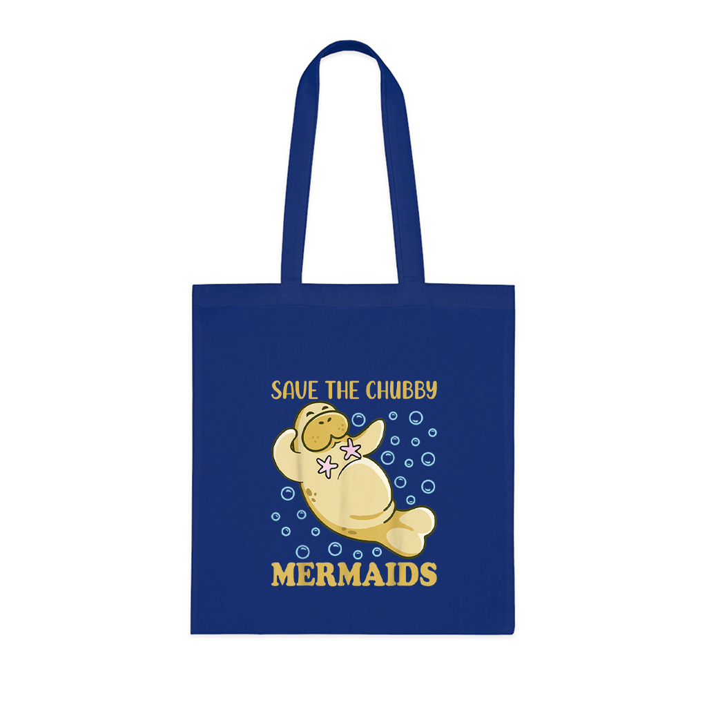Save The Chubby Sea Cow Mermaids Manatee Floaty Potatoes Tote Bag