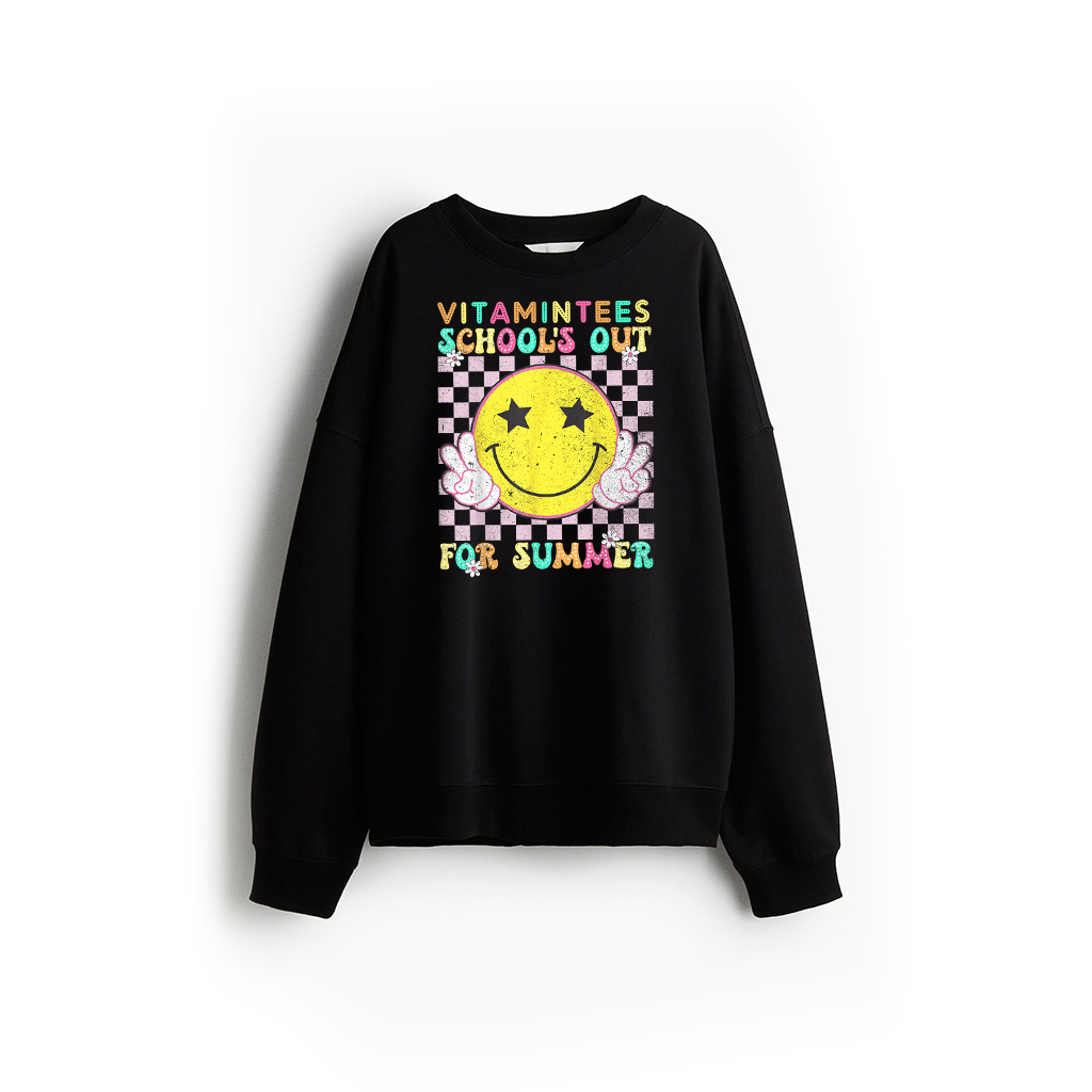 School's Out For Summer Retro Smile Face Last Day Of School Sweatshirt