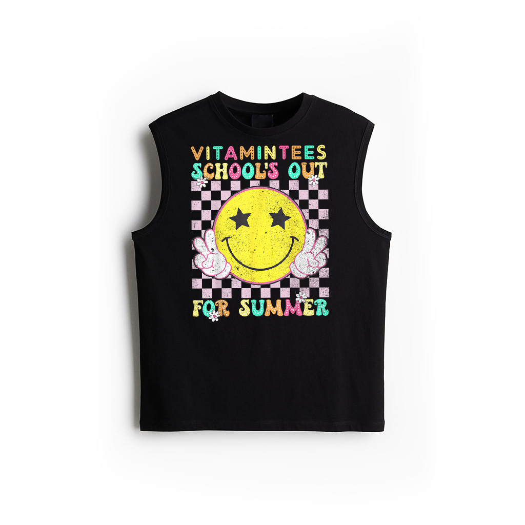 School's Out For Summer Retro Smile Face Last Day Of School Tank Top