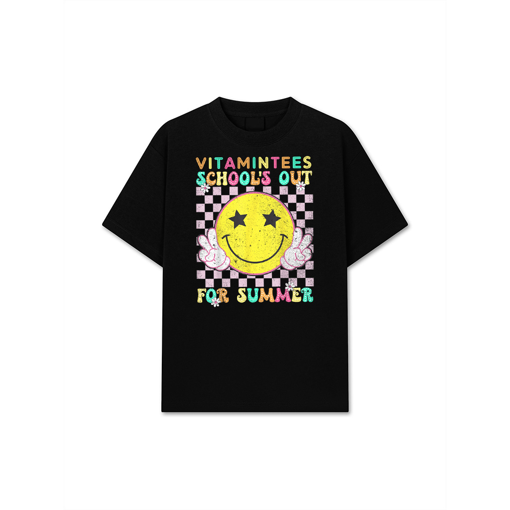 School's Out For Summer Retro Smile Face Last Day Of School T-Shirt