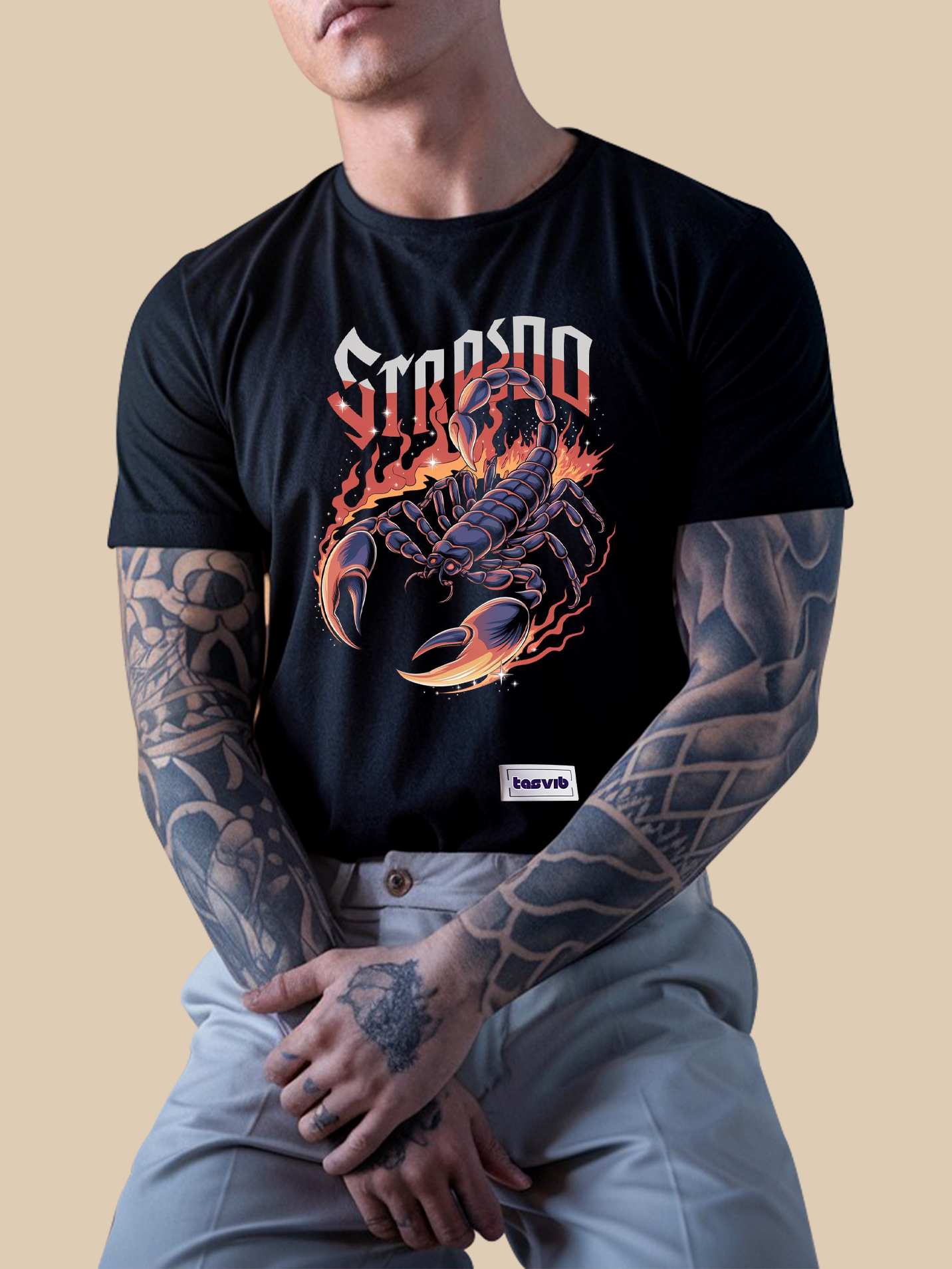 Scorpion T Shirt Black Flaming Graphic Tee 27-03-2025
