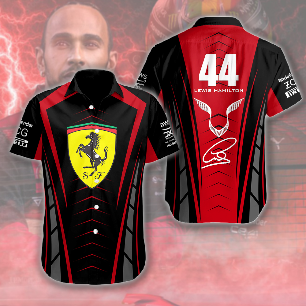 Scuderia Ferrari X Lewis Hamilton F1 Racing Hawaiian Shirt Gifts For Fans