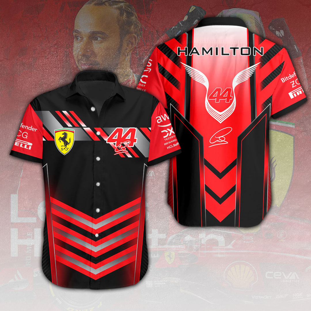Scuderia Ferrari X Lewis Hamilton F1 Racing Hawaiian Shirt Gifts For Fans