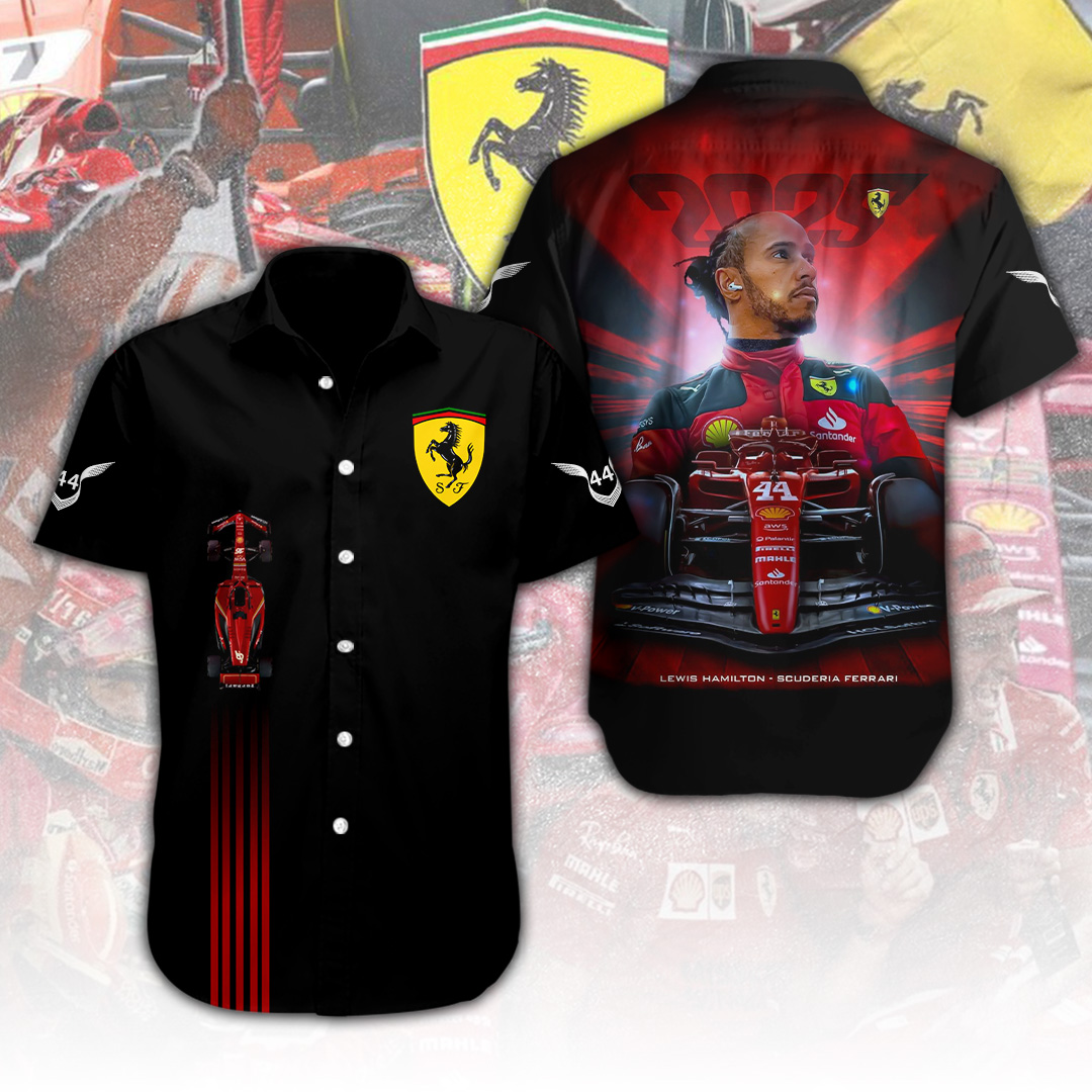 Scuderia Ferrari X Lewis Hamilton F1 Racing Hawaiian Shirt Gifts For Fans