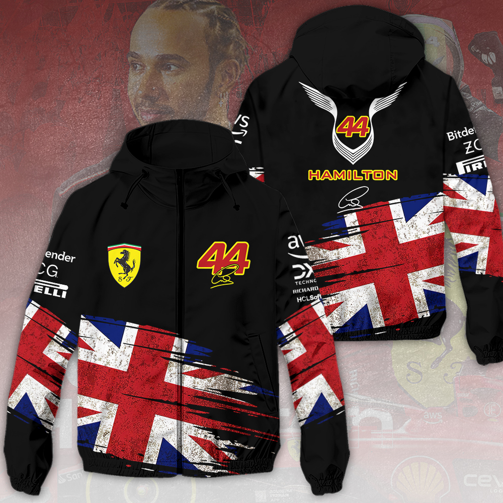 Scuderia Ferrari X Lewis Hamilton Racing F1 Style Windbreaker Jacket For Fans