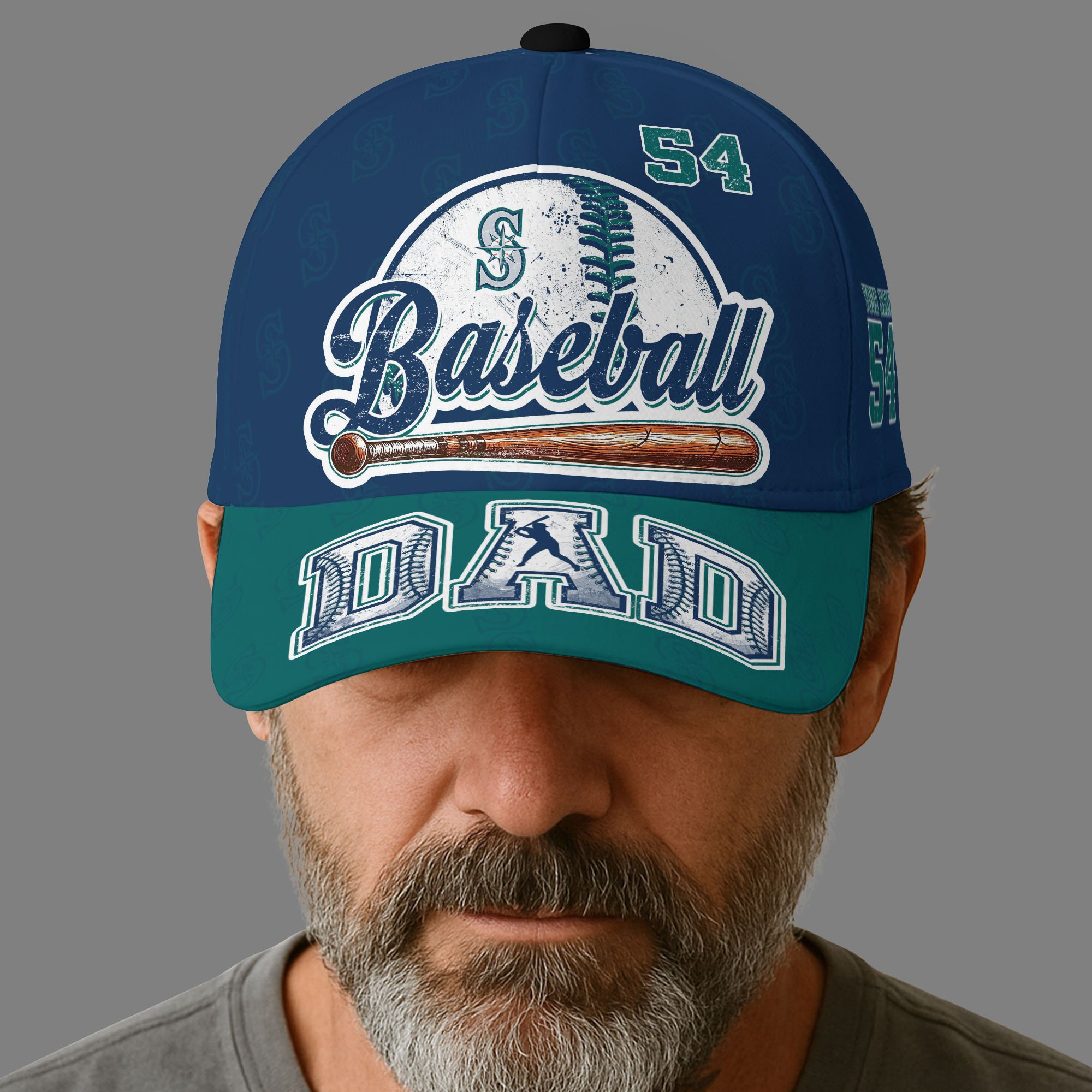 Seattle Mariners Cap Custom Name And Number, Sport Cap For Fan, Fathers Day Gifts