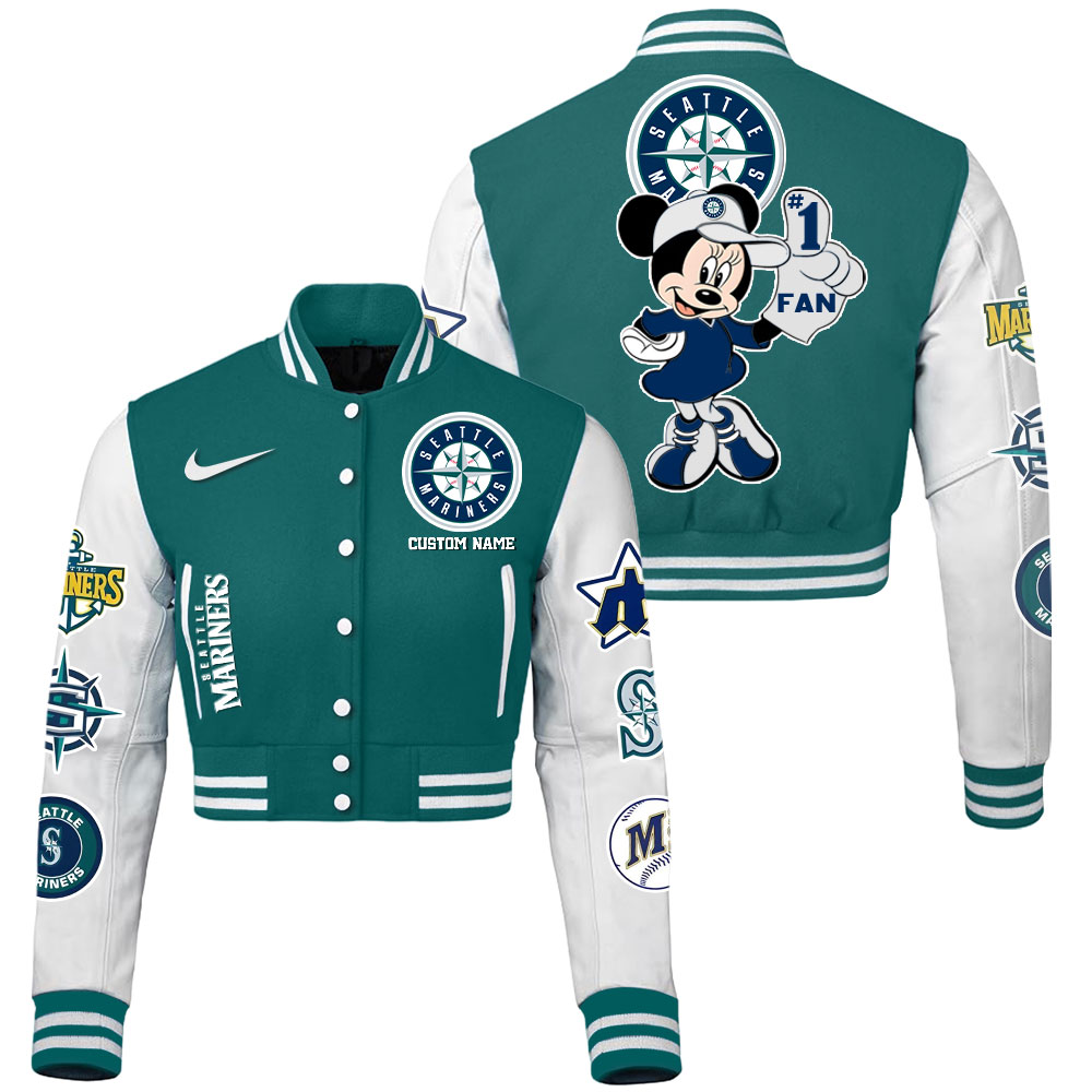 Seattle Mariners MLB Style Cropped Baseball Jacket For Fans