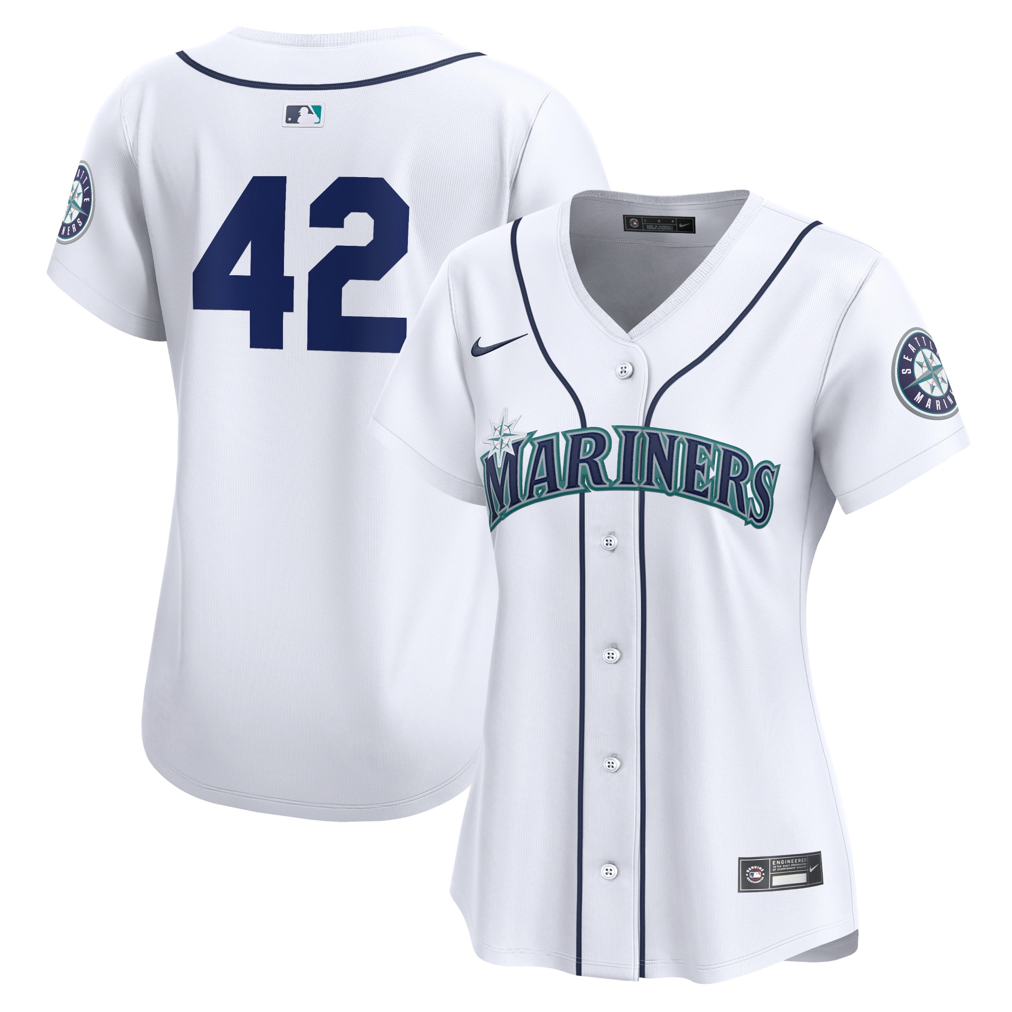 Seattle Mariners Nike Womens 2024 Jackie Robinson Day Home Limited JerseyÃ‚Â  White