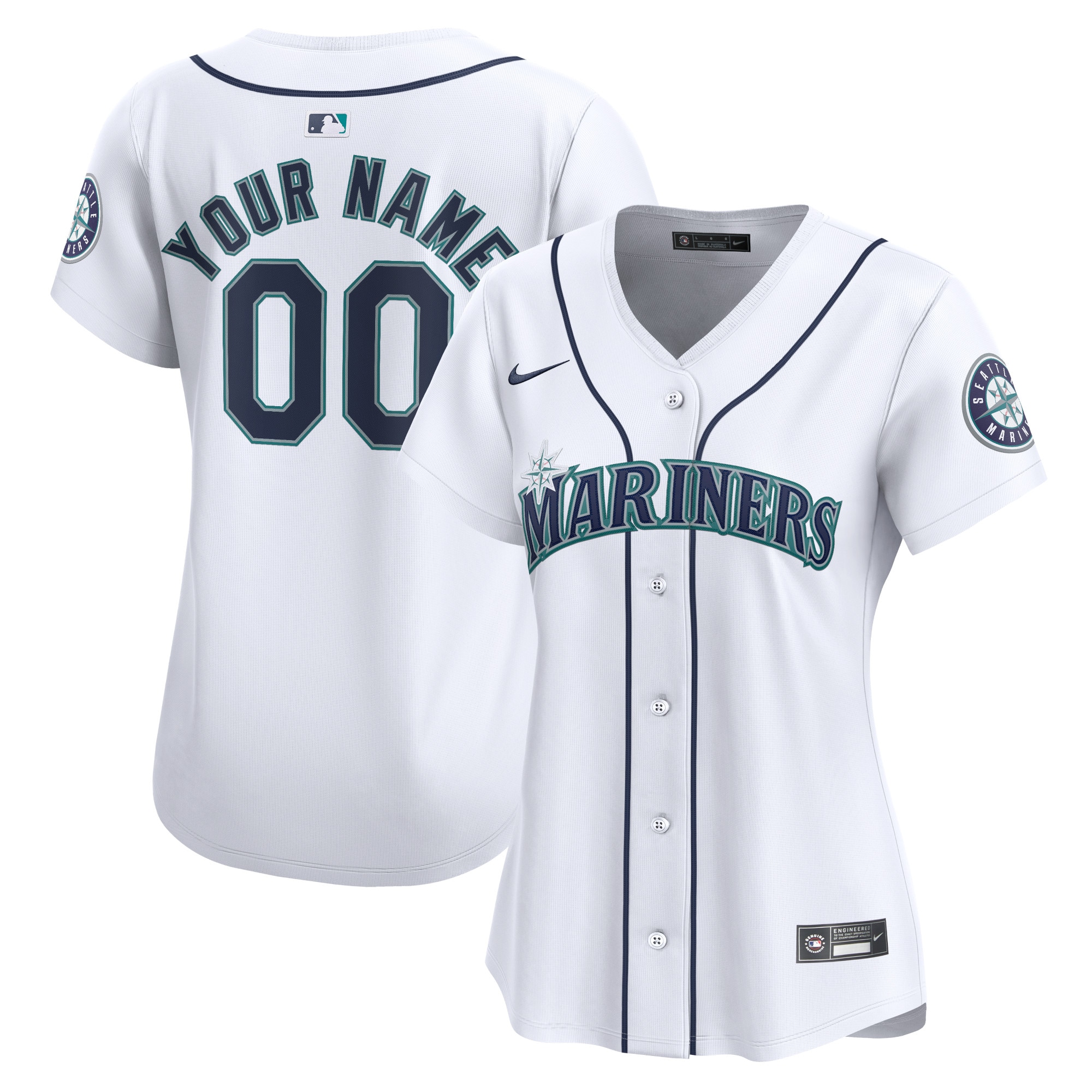 Seattle Mariners Nike Womens Home Limited Custom Jersey - White