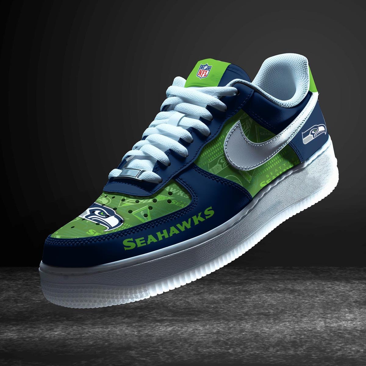 Seattle Seahawks Air Low Top Sneakers Shoes For Men And Women Custom AF1 Embossed