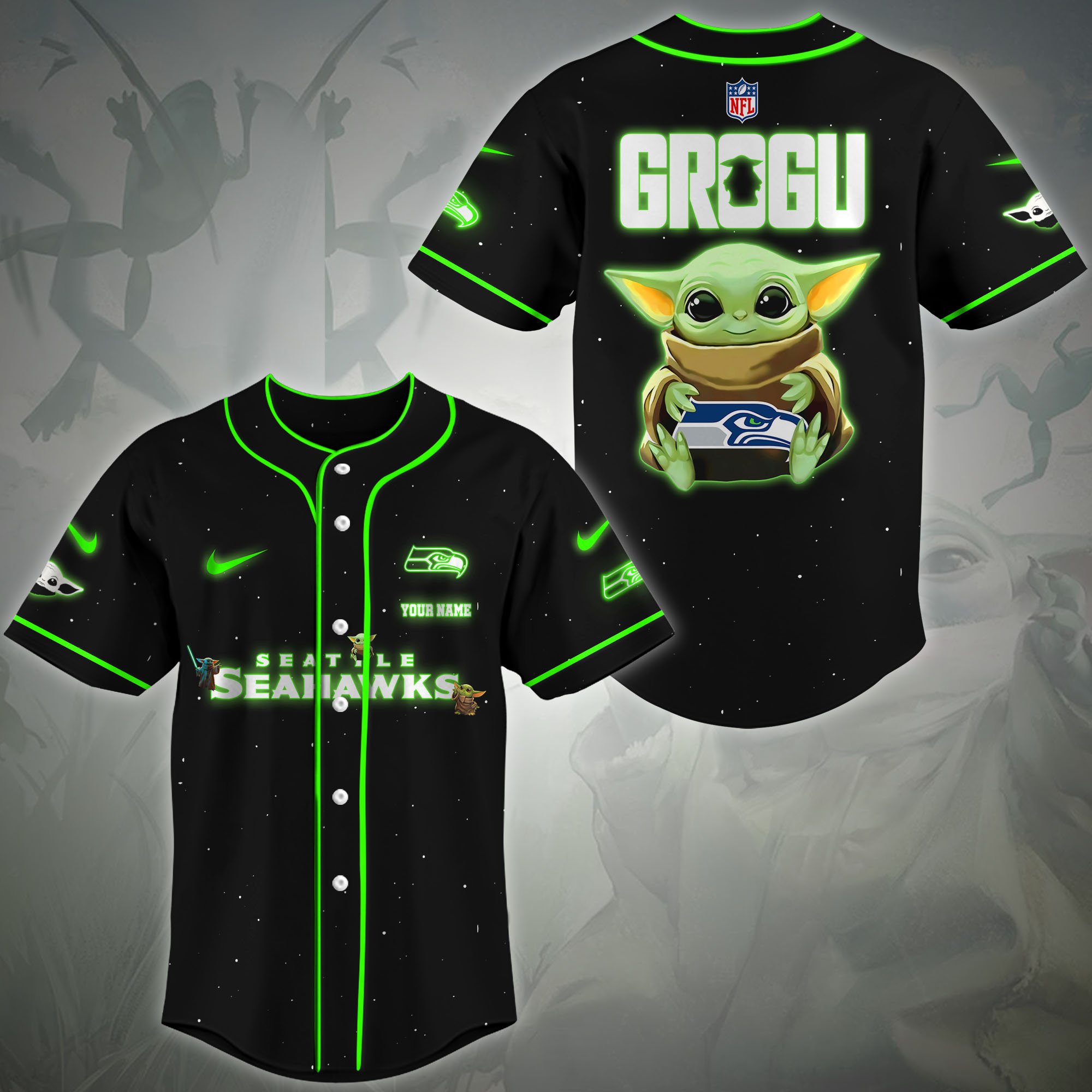 Seattle Seahawks Baseball Shirt Custom Name, Sport Team Shirt, Sport Gifts