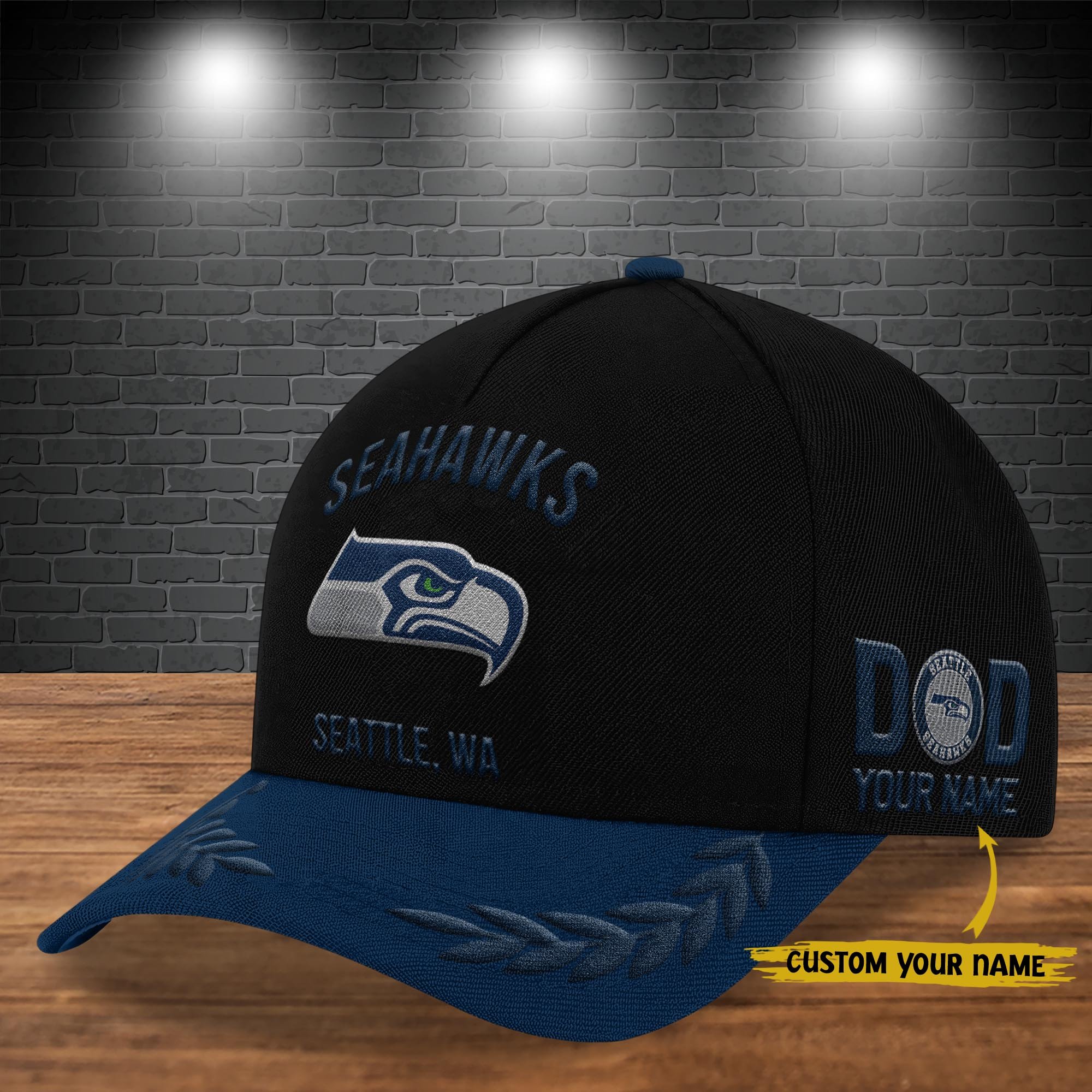 Seattle Seahawks Cap New 2025 Version Custom Your Name, Sport Team Cap, Sport Gift For Fans, Fathers Day Gifts