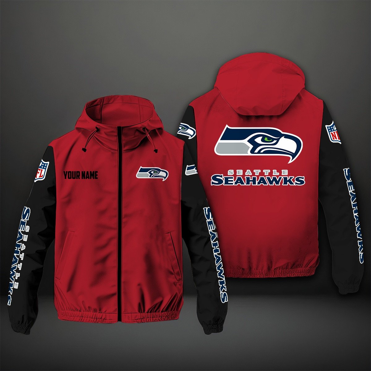Seattle Seahawks NFL Personalized Windbreaker Jacket For Fan