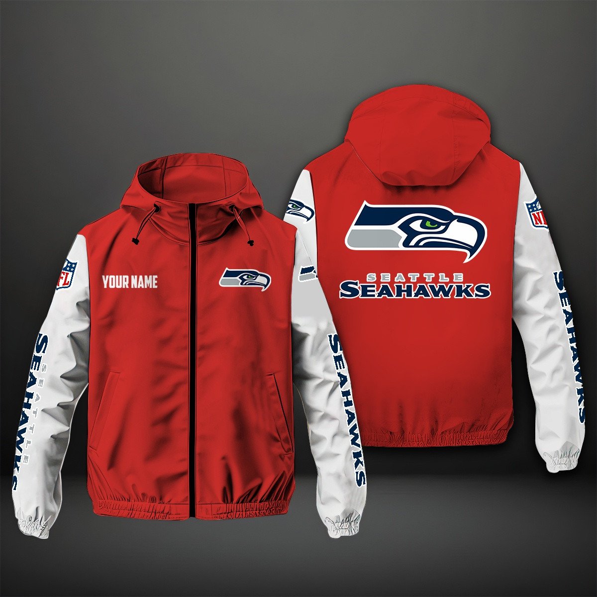 Seattle Seahawks NFL Personalized Windbreaker Jacket For Fan