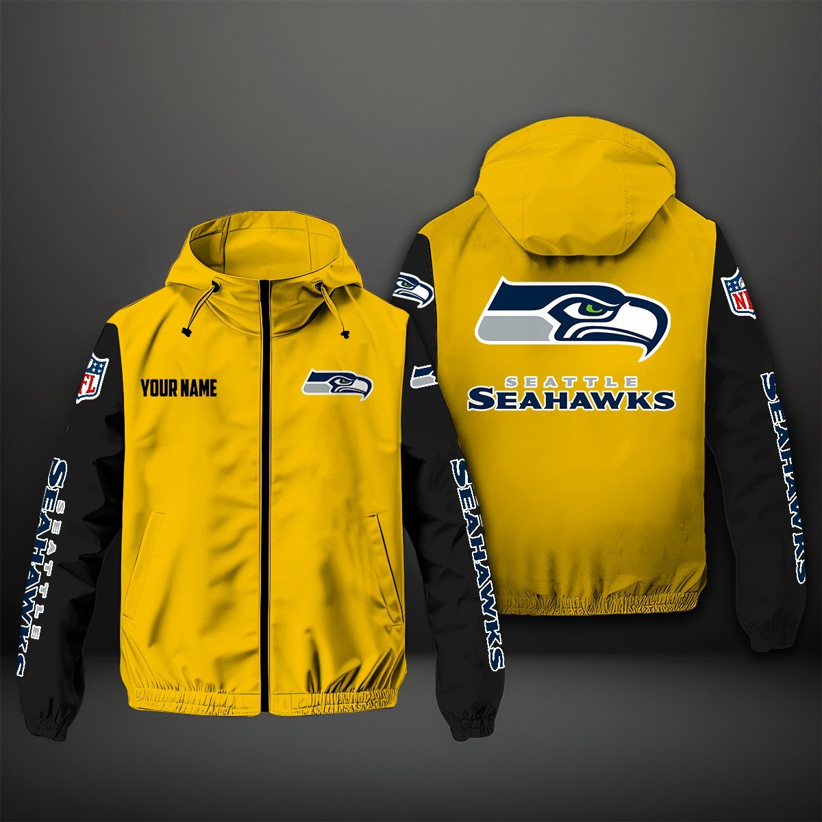 Seattle Seahawks NFL Personalized Windbreaker Jacket For Fan