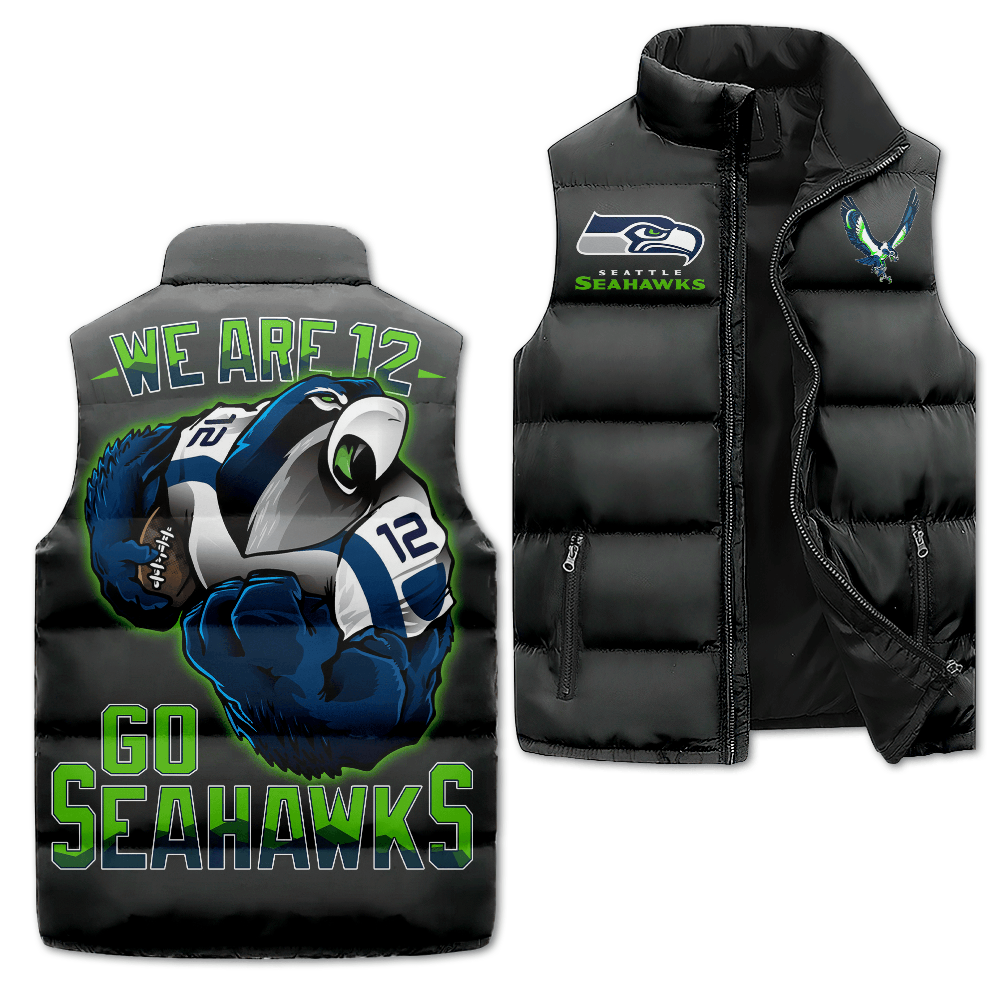 Seattle Seahawks NFL Sleeveless Puffer Jacket