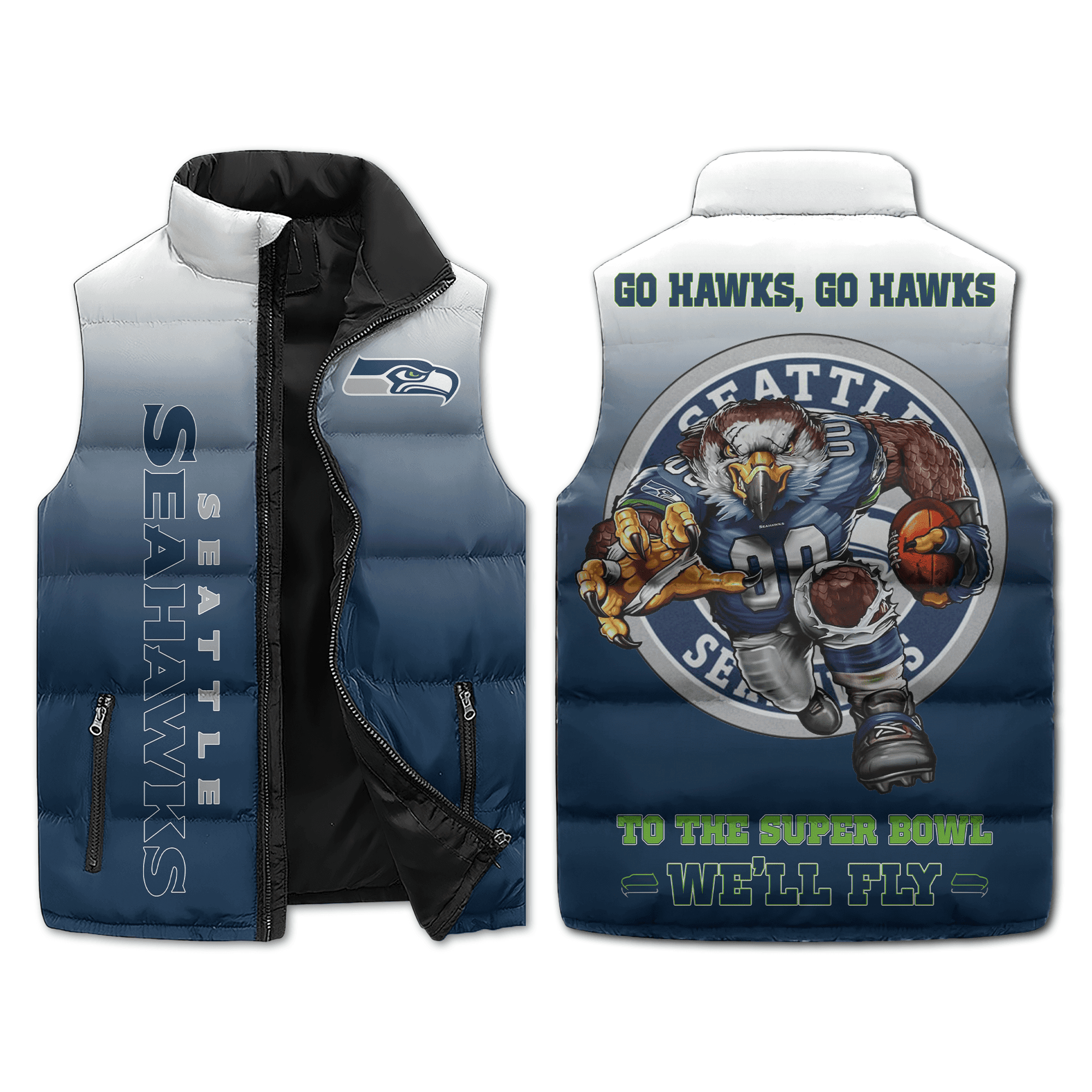 Seattle Seahawks NFL Sleeveless Puffer Jacket