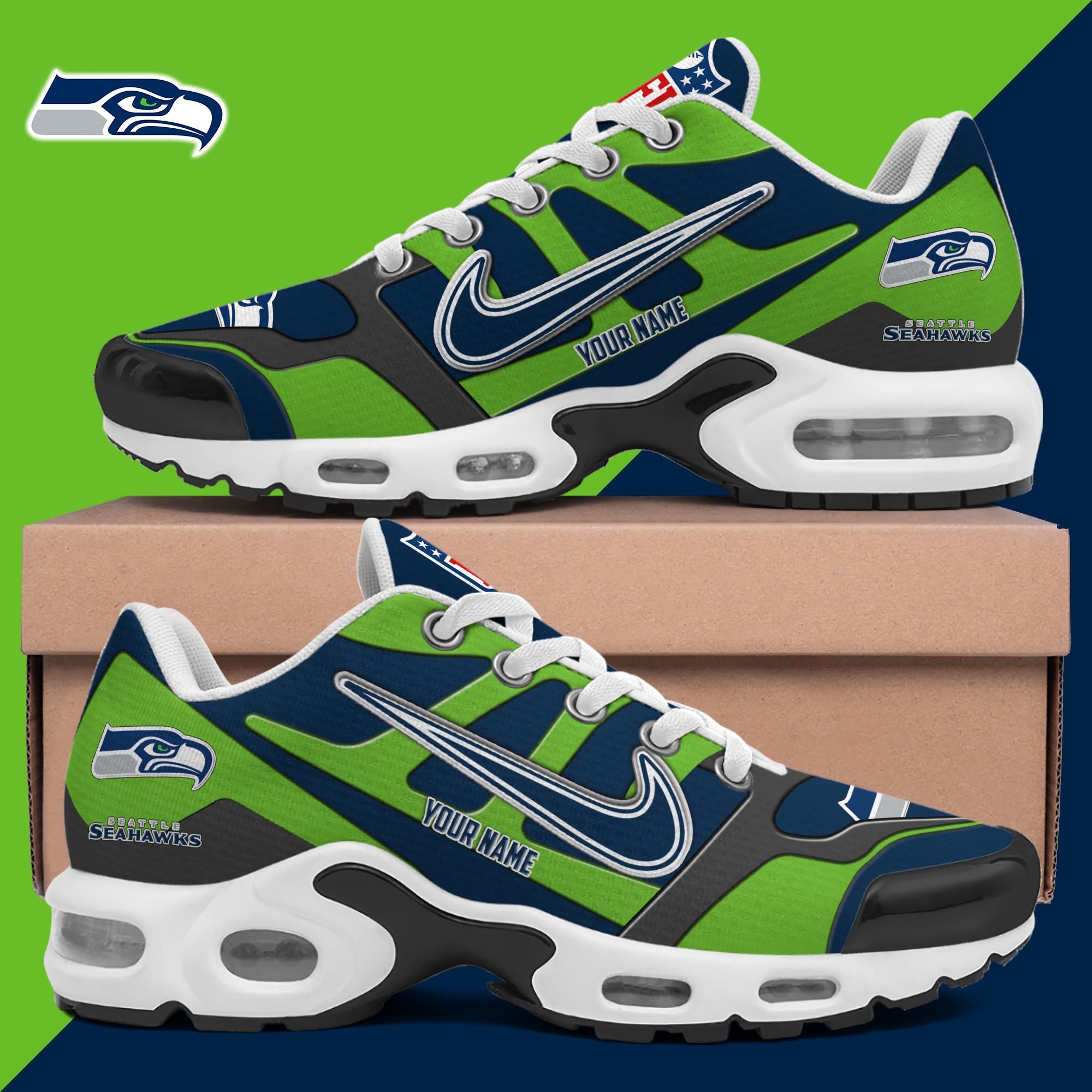 Seattle Seahawks TN Shoes Custom Your Name, Shoes For Sport Fans, Gift For Fans