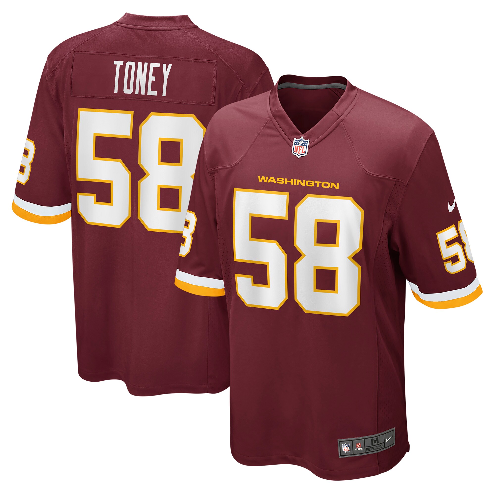 Shaka Toney Washington Football Team Nike Game Jersey   Burgundy
