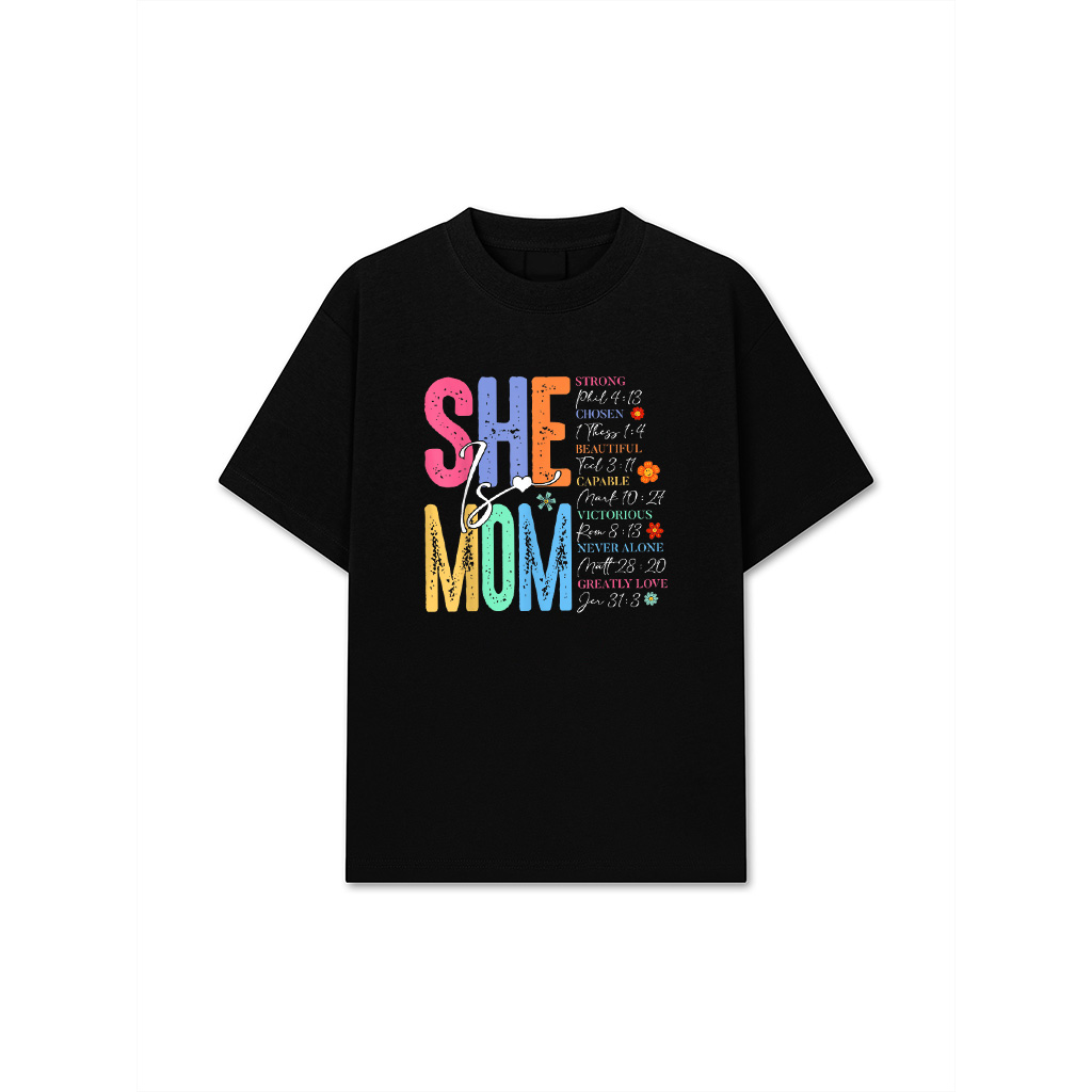 She Is Mom Christian Mother's Day Jesus Mama Religious Women T-Shirt