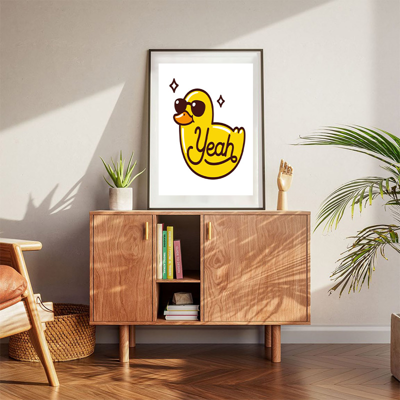 Shiny Duck Wearing Sun Glasses Poster