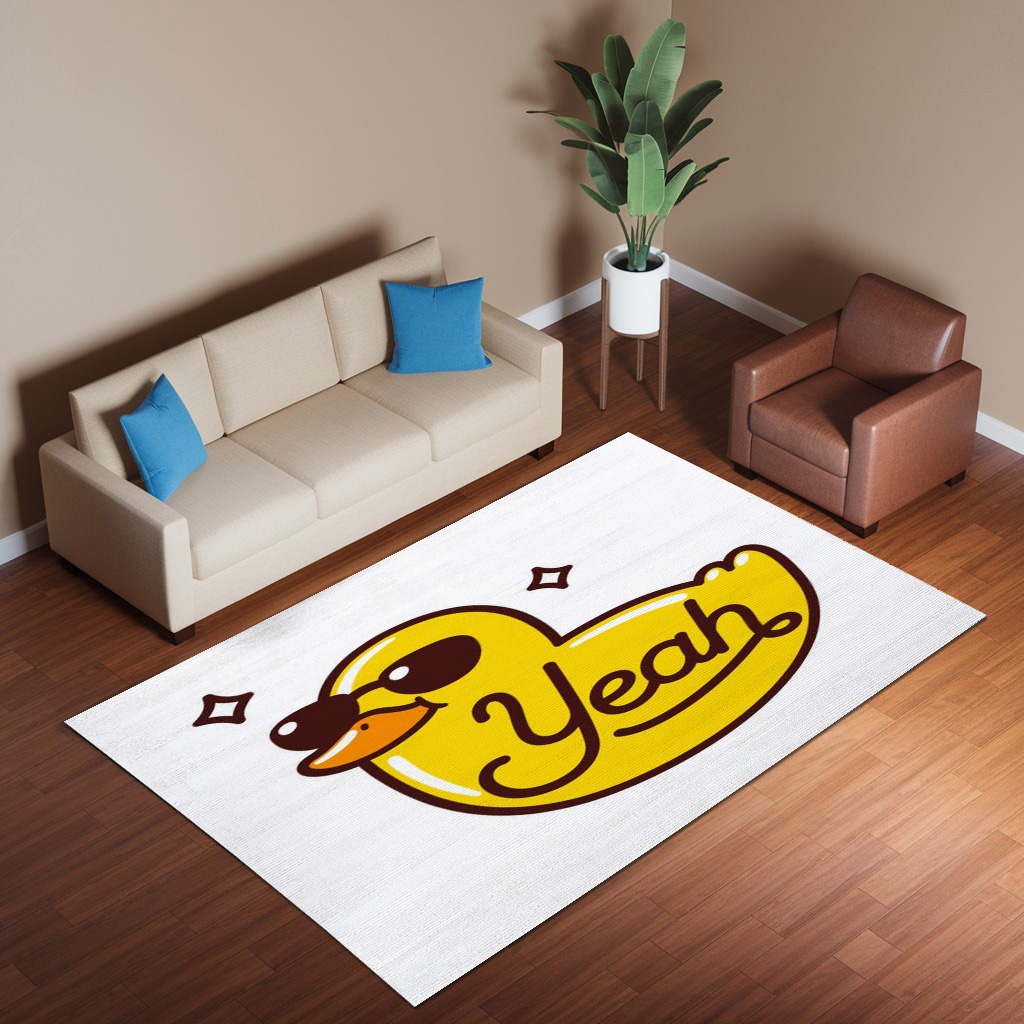 Shiny Duck Wearing Sun Glasses Rug