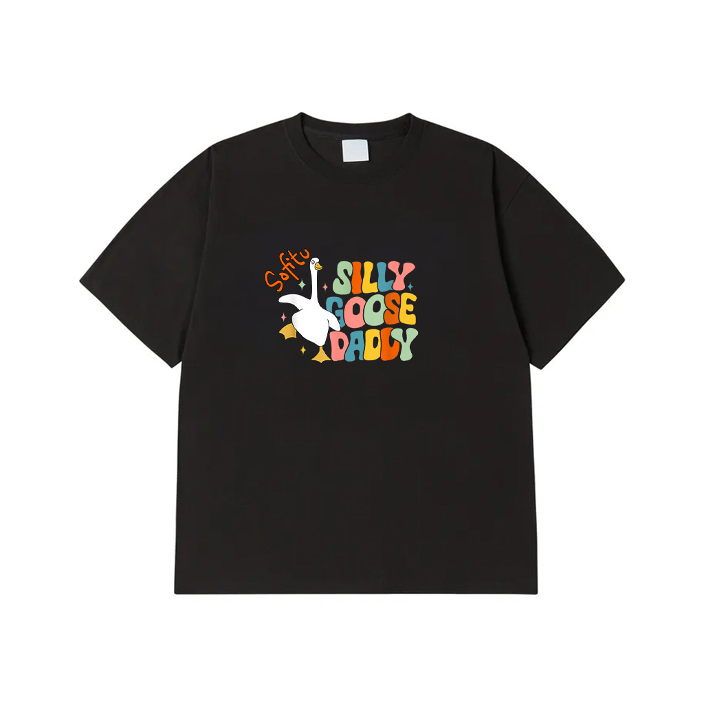 Silly Goose Daddy Funny Dad T-Shirt - S, Black