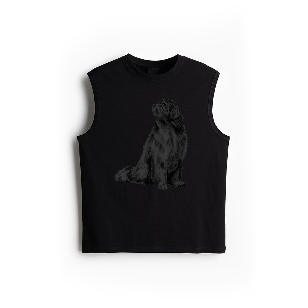 Sitting Newfie Dog Newfoundland Tank Top