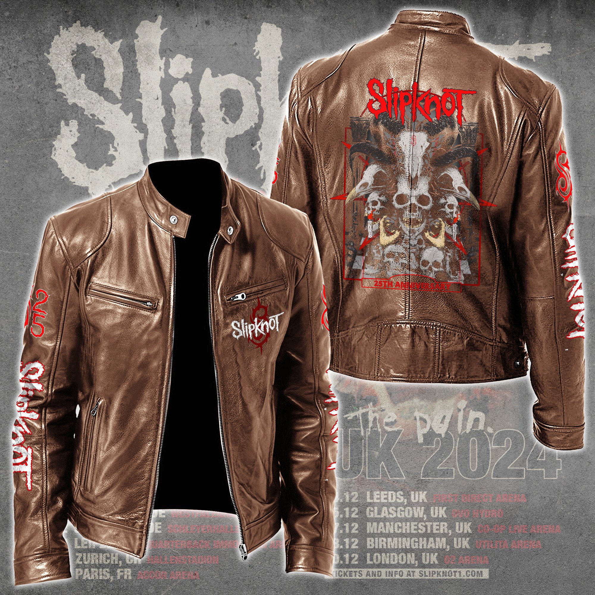 Slipknot Music Leather Bomber Jacket