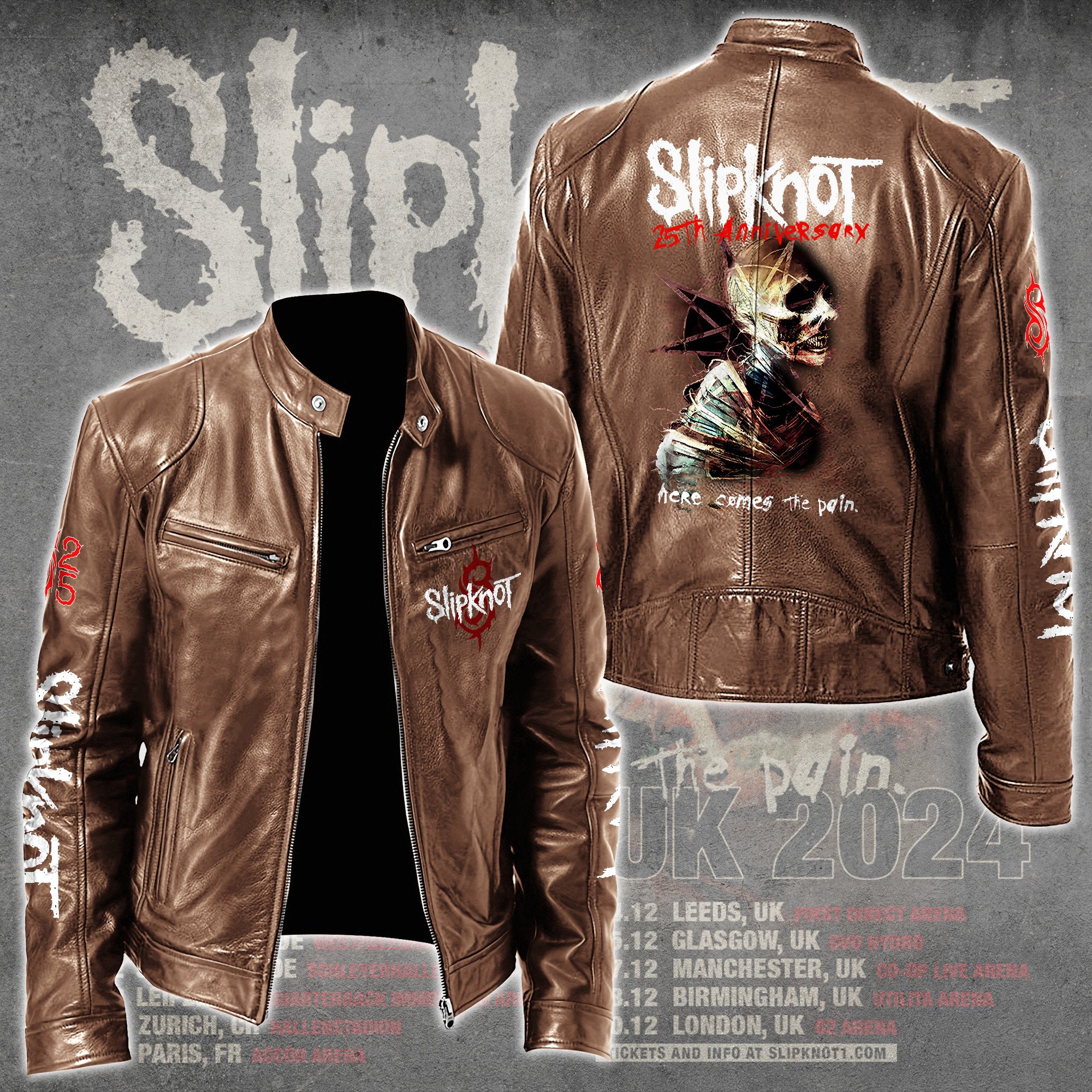 Slipknot Music Leather Bomber Jacket