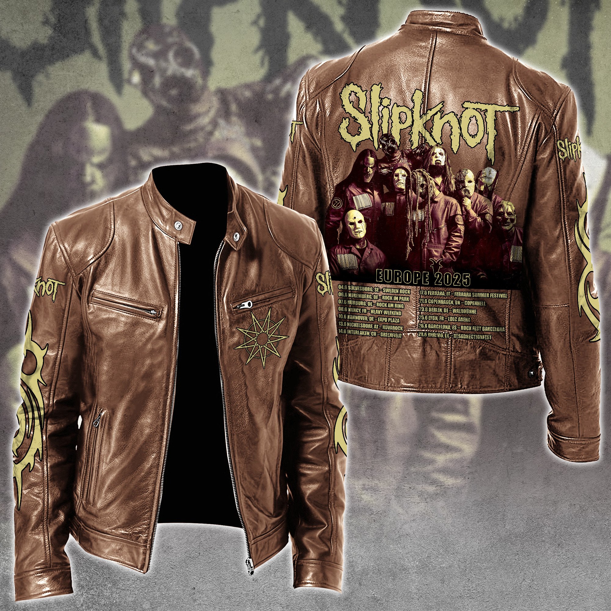 Slipknot Music Leather Bomber Jacket