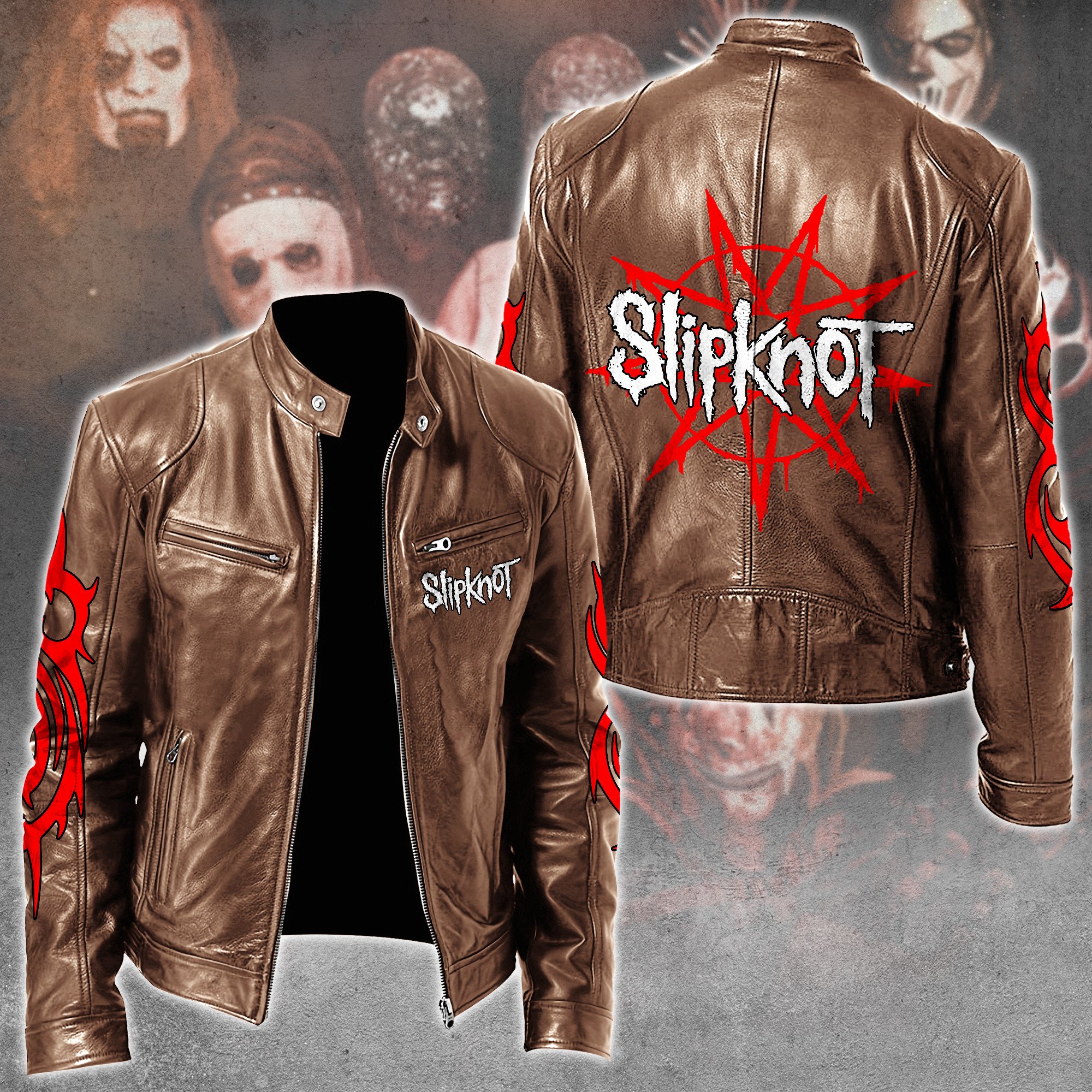 Slipknot Music Leather Bomber Jacket